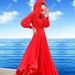 Spring And Autumn New Bohemian Long Sleeve Chiffon Ankle-Length Women, Flared Beach Dress For Seaside Vacation_ecoleips.com