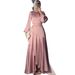Elegant Women's Flowy Long Sleeve Maxi Dress - Summer Boho Chic Cotton-Polyester Blend With Lantern Sleeves & High Neck_ecoleips.com