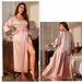 Cross-border Plus-size Pajamas, Fashionable Casual Loose Solid Color Women's Long Faux Silk Sexy Nightgown_ecoleips.com