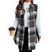 "Plaid Sleeveless Vest Coat – Wool Blend Women’s Outerwear (Black, Khaki, Red, XL-4XL)"_ecoleips.com