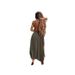 European American Women's Casual 2024 New Style, Bohemian Loose Organic Cotton Long Skirt With Drawstring And Large_ecoleips.com