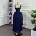 Women's High-Waisted Blue Slit Dress Summer Style Elegant Ruffled Trim Casual American Fashion Thin Lanon_ecoleips.com