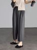 Botvotee Office Elegant Black Gray Ankle Length Suits Pants For Women High Waist Harem Pants Fashion Trousers With Pockets_ecoleips.com