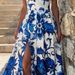 Women's Clothing Spring/Summer Long Dress For Women V Neck Patchwork Printed Fashion Suspender Slit Full Skirt_ecoleips.com