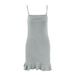 Aria Basics Aria Basics Gray Knitted Jacquard Ruffled Strap Comfortable Breathable Nightdress 2026 European And American Autumn New Cross-Border_ecoleips.com