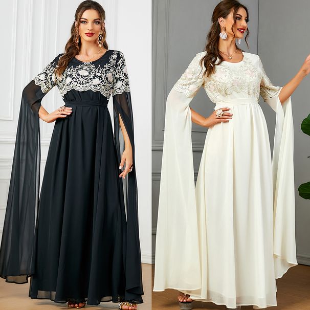Women's Clothing New Mesh Embroidery Dress_ecoleips.com