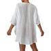 Women's Clothing Chest Ring V Neck Loose One Size Beach Blouse Irregular Seaside Holiday Sun Protection Skirt_ecoleips.com