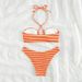 Women's Clothing Striped Swimsuit Sexy Three Point Bikini Split Swimsuit Women Summer_ecoleips.com