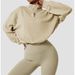 Women's Half-Zip High Neck Pullover Hoodie Loose Fit Running Gym Top Drawstring Breathable Athleisure Essential_ecoleips.com
