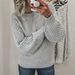 Women's Clothing Classic Slim Fit Long Sleeve Round Neck Knit Sweater For Women & Men - Soft Breathable Polyester Pullover In 8 Colors (Gray, Beige)_ecoleips.com