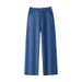Women's Clothing Plus Size Wide Leg High Waist Denim Trousers For Women Spring And Autumn New Style Slightly Fat Mm Casual All Match_ecoleips.com