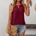 Women's Clothing Solid Color Round Neck Sleeveless Casual Short Sleeved Vest T Shirt_ecoleips.com