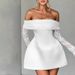24/7 DS289 European American Women's Fashion 2025 Spring And Autumn Sexy Lace High Waist Slim Long Sleeve_ecoleips.com