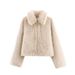 Women's Faux Fur Trimmed Jacket – Trendy Oversized Coat With Quilted Detailing For Fall & Winter_ecoleips.com