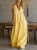Women's Casual Sleeveless Long Dress Loose Fit Summer Maxi With Pockets For Beach Travel Daily Wear_ecoleips.com