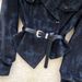 Stylish Camouflage Print Denim Jacket With Belt - Asymmetrical Lapel & Long Sleeve For Women_ecoleips.com
