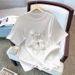 Women's Clothing goods three dimensional diamond sequin embroidery cartoon short sleeved T shirt for women summer loose fashion age reducing tops_ecoleips.com