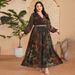 Women's Clothing Middle East Printed Muslim Dubai Dress_ecoleips.com