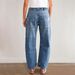 Women's Clothing Vintage Distressed Straight Leg Jeans For Women - Relaxed Fit, Washed Denim, Mid Rise, Wide Leg (Blue, S-XXL) Fit Washed Denim_ecoleips.com