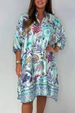 Women's Clothing New Fashion Printed Casual Dress Retro Long Sleeve Skirt_ecoleips.com