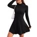 2024 Autumn Winter New Cross-Border European And American Women's Fashion Ins Slim Fit Half-High Collar Waist-Cinching_ecoleips.com