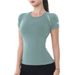 Women's Clothing Summer Sports Top Tight Quick-drying Short-sleeved Slim-fit Running Thin Yoga Clothes Fashion Fitness T-shirt_ecoleips.com