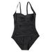 Aria Basics European And American Cross-Border New Fashion Cover-Up Slimming Women's Swimsuit Solid Color Backless One-Piece_ecoleips.com