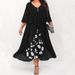 plus Size Women's Chiffon Patchwork Faux Two-Piece Dress Irregular Mid-Sleeve New Cross Border Independent Website 2023 Q228_ecoleips.com