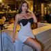 AB113 European And American Summer New Bow Decorated Slim Fit Elegant A-line Short Strapless Dress For Women_ecoleips.com