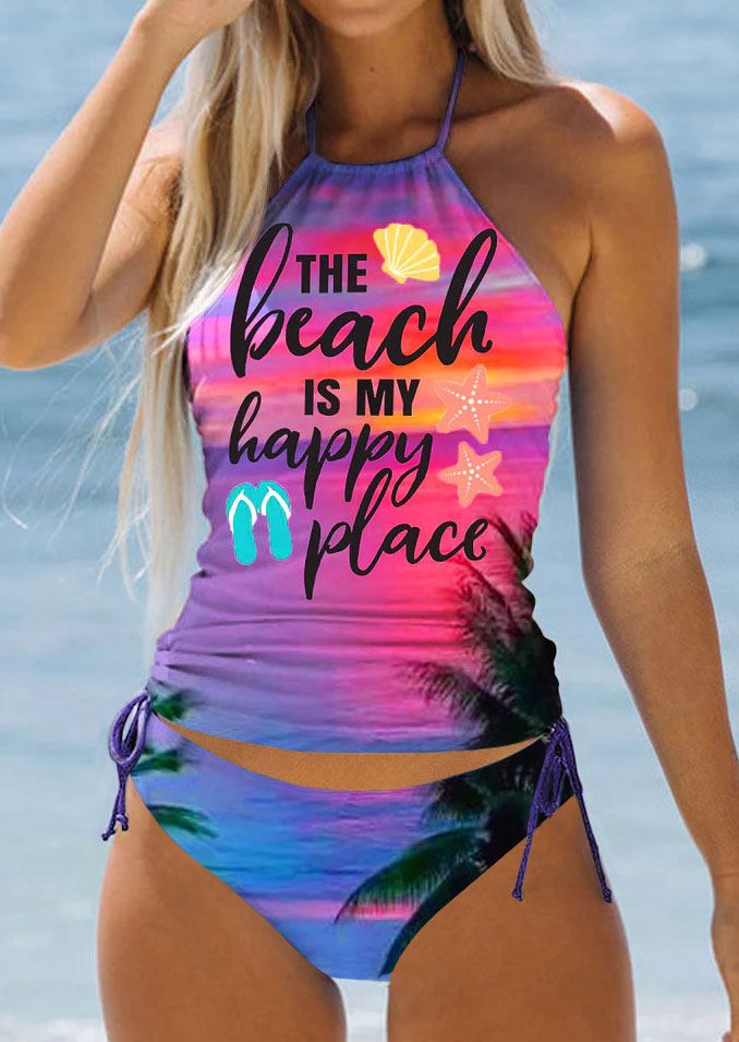 Yilin 2023 Women's Conservative Print Bikini European American Style Colorful Two Piece Swimsuit Biki_ecoleips.com