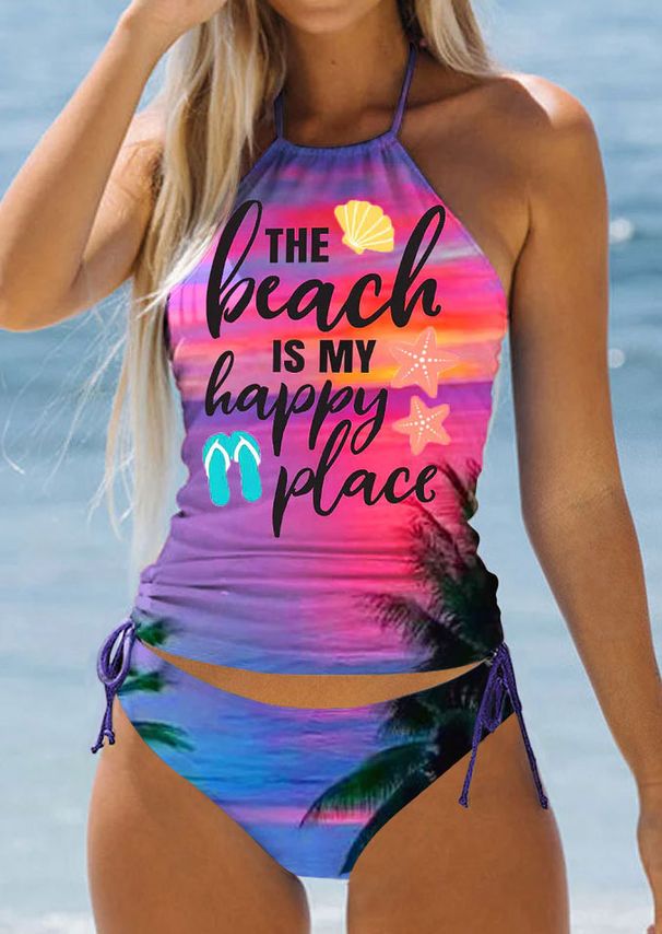 Yilin 2023 Women's Conservative Print Bikini European American Style Colorful Two Piece Swimsuit Biki_ecoleips.com