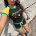 Summer Export Style Women's Slim Fit Short Sleeve T-Shirt Sexy National Flag Embroidery European American Cross Border Top_ecoleips.com