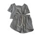 Women's Clothing Slim Fit Simple Sports Suit Women Summer Elastic Waist Shorts Tight Short Sleeve T Shirt Women Two Piece Casual Women's Clothing_ecoleips.com