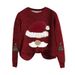 Christmas Sweater Women's Loose Knit Top – Festive 3D Embroidery, Soft Acrylic & Polyester Blend, Cozy Holiday Style_ecoleips.com