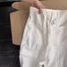 Women's Clothing Relaxed Old Money Style Minimalist White Linen High End Casual Wide Leg Trousers_ecoleips.com