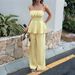 Women's Spring/Summer Casual Wide Leg Pants Set Tie Waist Resort Clothing_ecoleips.com