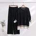European And American Cross-border Knitted Two-piece Set For Women, Slimming Wide-leg Pants, Tight-fitting Long-sleeve_ecoleips.com