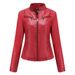 K New Women's Leather Jacket, Women's Motorcycle Suit, Leather Jacket, Short Fashion Women's Jacket_ecoleips.com