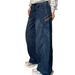 Retro Large Pocket Curved Blade Jeans Men's Autumn New Style High Street Design Loose Slim Straight Wide Leg_ecoleips.com