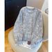 High-End Snowflake Gray Round Neck Pullover Sweatshirt For Women 2025 Early Loose Casual Versatile Spring And Autumn_ecoleips.com