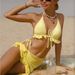 Women's Sexy Three Piece Bikini Swimsuit Set Ruffled Two Piece Export Quality Polyester Swimwear_ecoleips.com