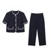 Women's Clothing French Fashion Short Sleeve Knitted Cardigan Set Women's Spring Autumn Summer Regular Size_ecoleips.com