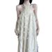 Women's Clothing Fairy Flower Backless Dress Elegant Loose Halter Neck Long Dress_ecoleips.com