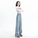 2024 Fall/Winter New Vintage Light-Colored Straight-Leg Jeans For Women, Loose Fit, Draped, Petite-Friendly,_ecoleips.com