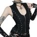 Women's Gothic Style Lace up Waist Zipper Vest Dark Fashionable Unique Top New Style for Ladies_ecoleips.com