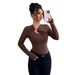 European And American Cross-border 2026 Spring New Asymmetrical Hollow-out Metal-decorated Slim-fit Women's_ecoleips.com