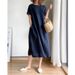 Plus Size Women's Solid Color Dress Style Loose Fit Slimming Mid-Length Summer New Style For Plus Size Women_ecoleips.com
