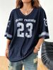 New Hot Women Los Angeles Jerseys Coolane Summer Drop Shoulder Oversized Football Jersey Tee With Letter Print Couple Same Style_ecoleips.com