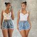 Women's Clothing Street Fashion Pearl Rhinestone Casual Shorts Design New Denim Shorts_ecoleips.com