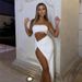 Stylish Solid Sexy Hollow Out Crop Tube Top High Split Slim Dress For Club Party_ecoleips.com